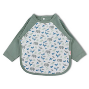 Cotton Baby Bib – Mint with Birds and Animals Print