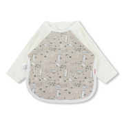 Cotton Baby Bib – Off-White with Fish Print