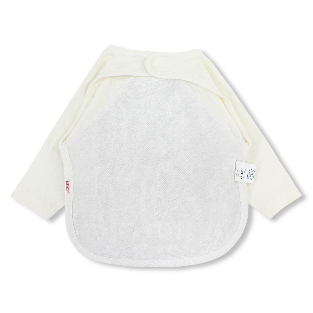 Cotton Baby Bib – Off-White with Fish Print