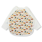 Cotton Baby Bib – Off-White with Decorative Pattern Print