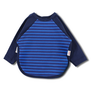 Cotton Baby Bib – Navy with Striped Design