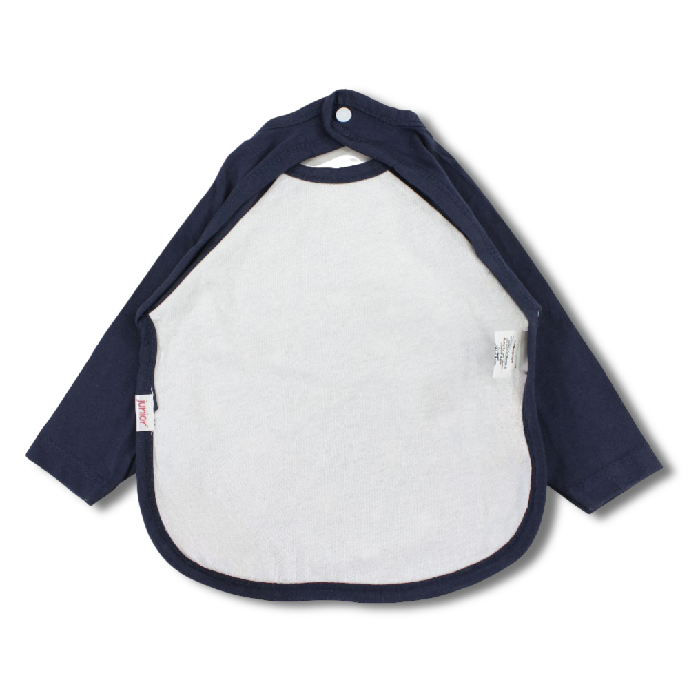 Cotton Baby Bib – Navy with Tiger Print