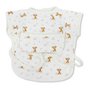 Baby Cotton Bib – Off-White with Little Giraffe Print