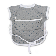 Baby Cotton Bib – Grey with Nautical Design