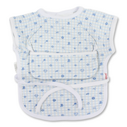 Baby Cotton Bib – Baby Blue with Checkered Print