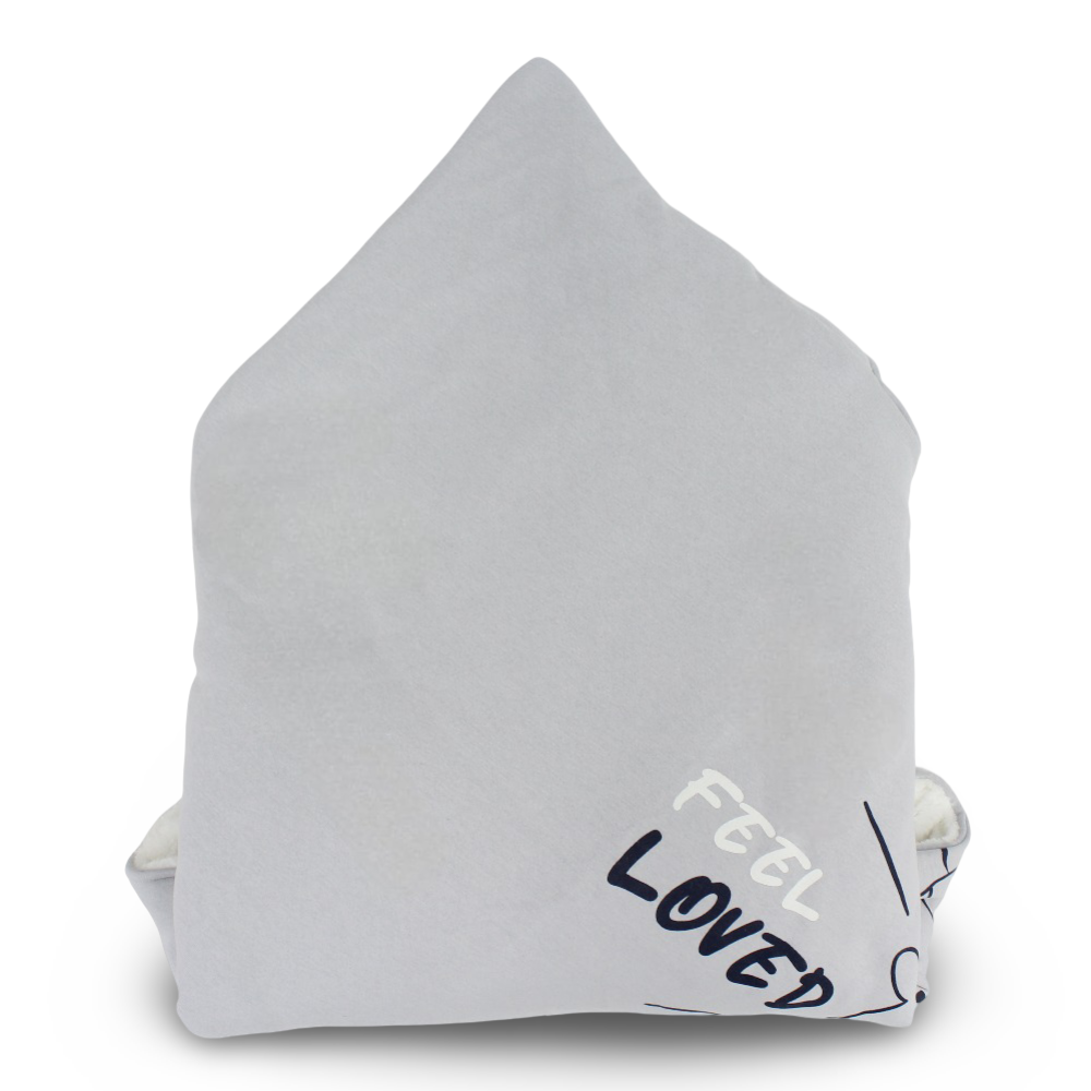 Cotton Baby Blanket – Grey with “Wild Life” Penguin Design