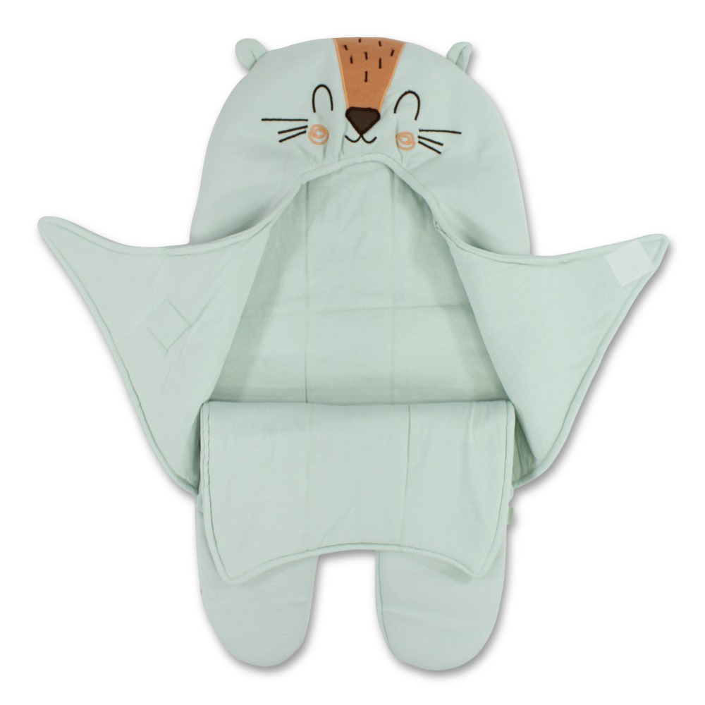 Baby Boys Cotton Swaddle – Aqua with Lion Design
