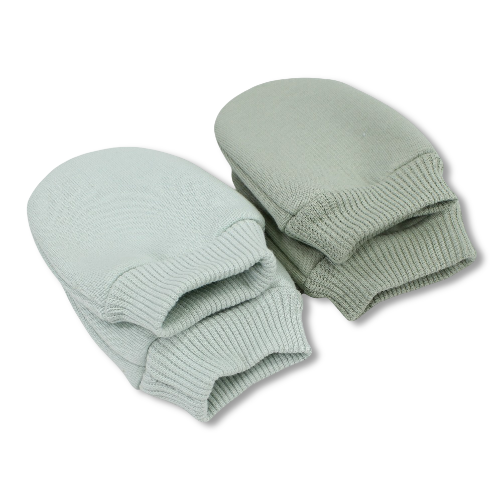 Baby Boys Cotton Hand Mittens Set – Aqua/Mint (Pack of 2)
