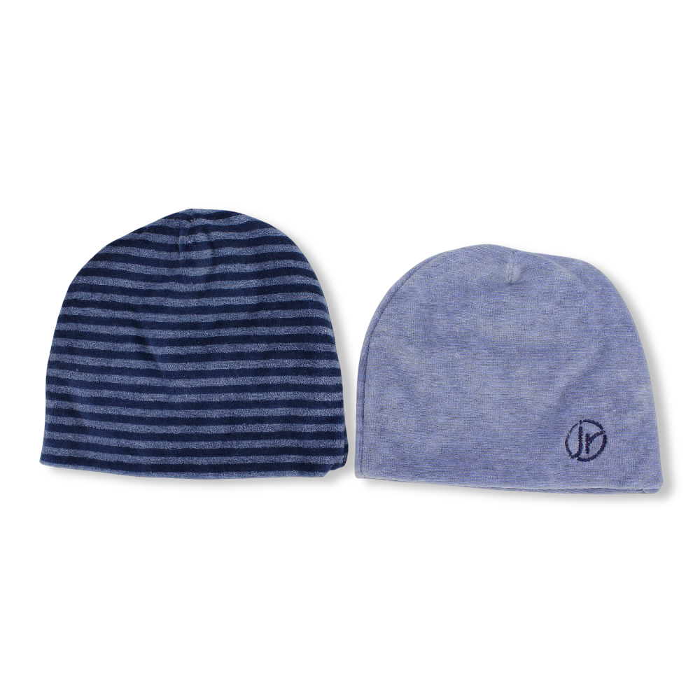 Pack of 2 –  Baby Boys Velvet Beanie (Indigo)