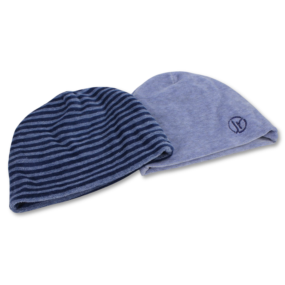 Pack of 2 –  Baby Boys Velvet Beanie (Indigo)