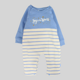 Blue Striped Long-Sleeved Footless Onesie