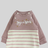 Dustypink Striped Long-Sleeved Baby Footie