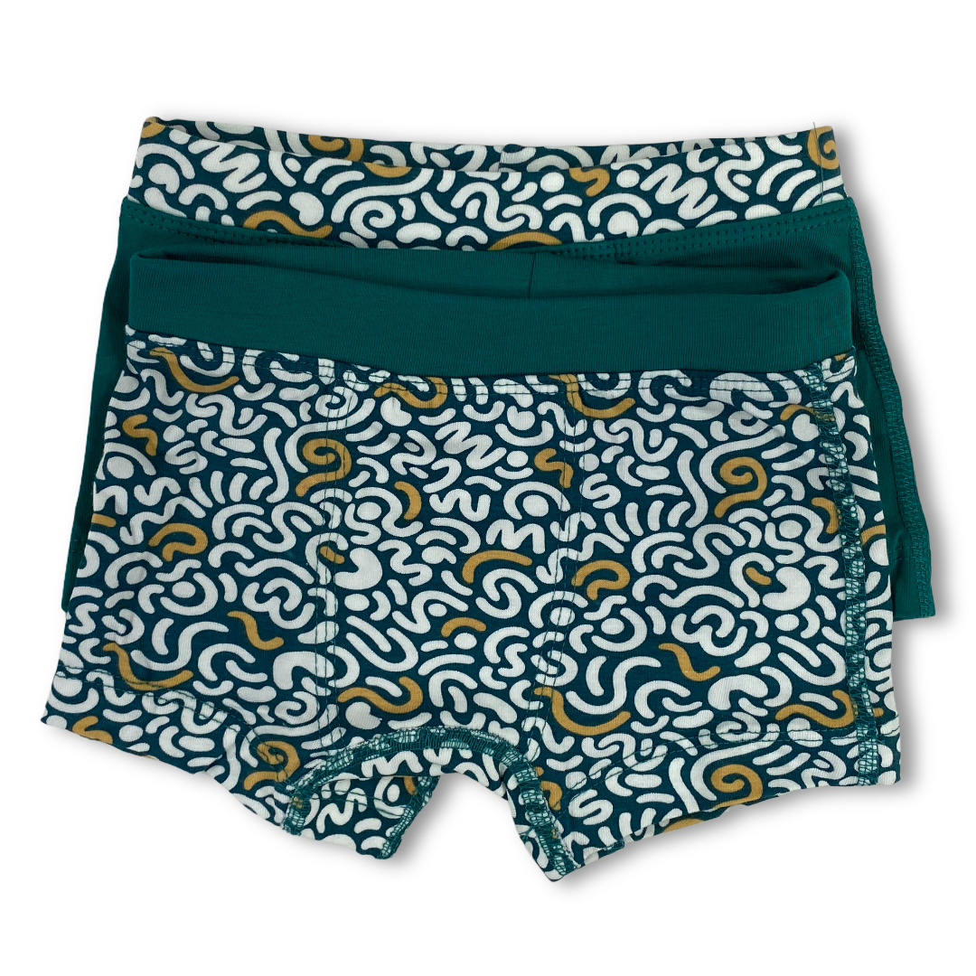 Boys Cotton Boxer Shorts – Green (Pack Of 2)