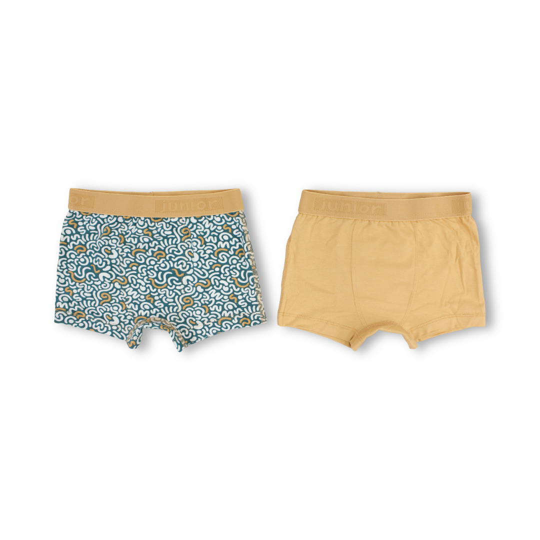 Boys Cotton Boxer Shorts – Yellow (Pack Of 2)