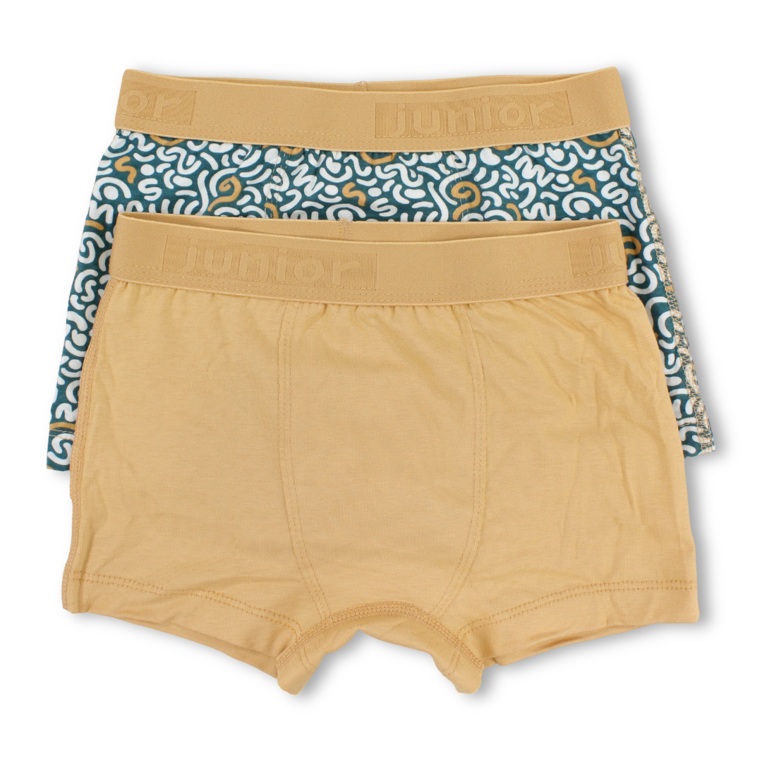 Boys Cotton Boxer Shorts – Yellow (Pack Of 2)