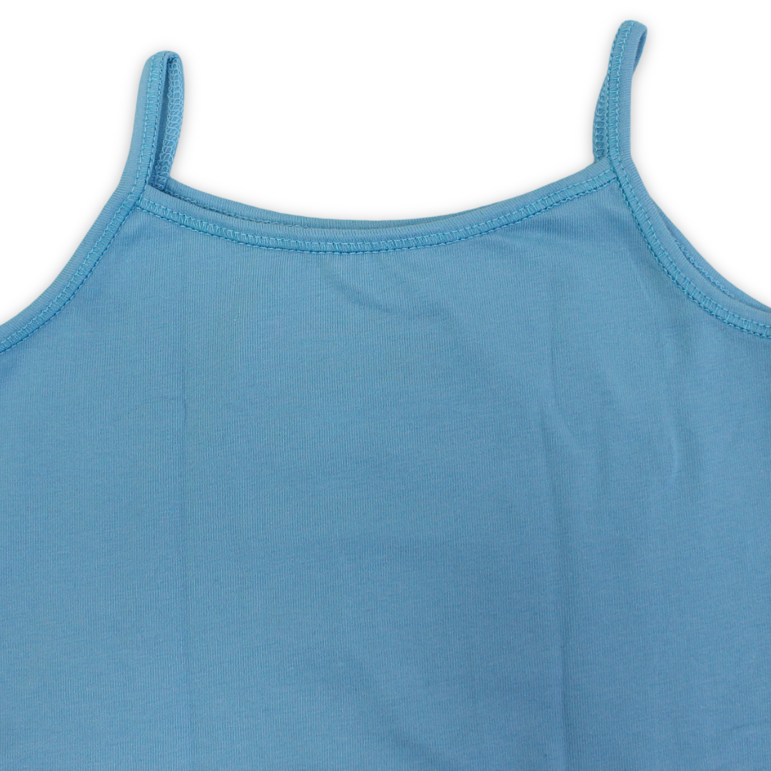 Girls Cotton Sleeveless Undershirt – Baby Blue