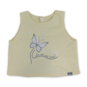 Coton Baby Bib – Yellow with Butterfly Print