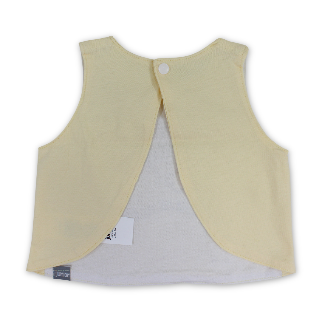 Coton Baby Bib – Yellow with Butterfly Print