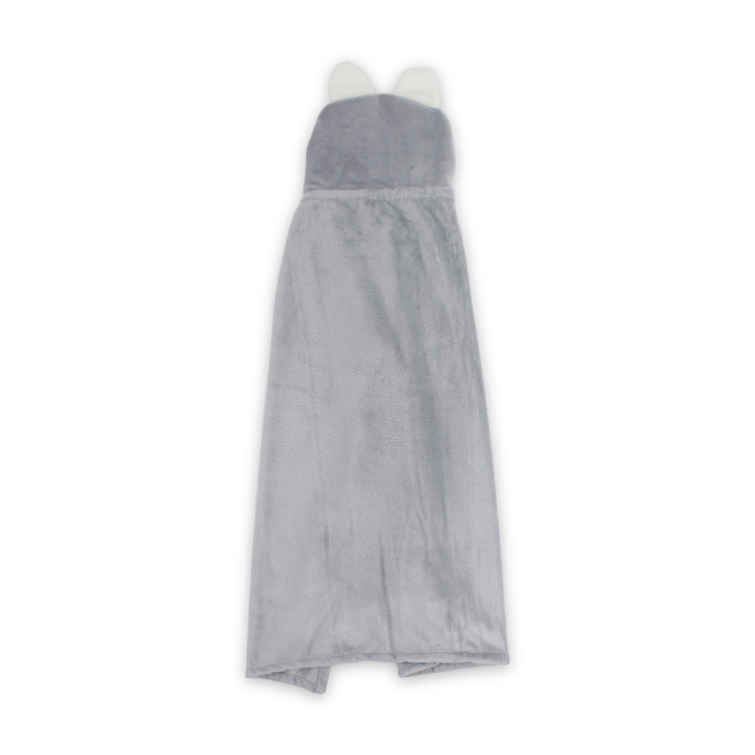 Cotton Baby Blanket – Grey with Bear Design