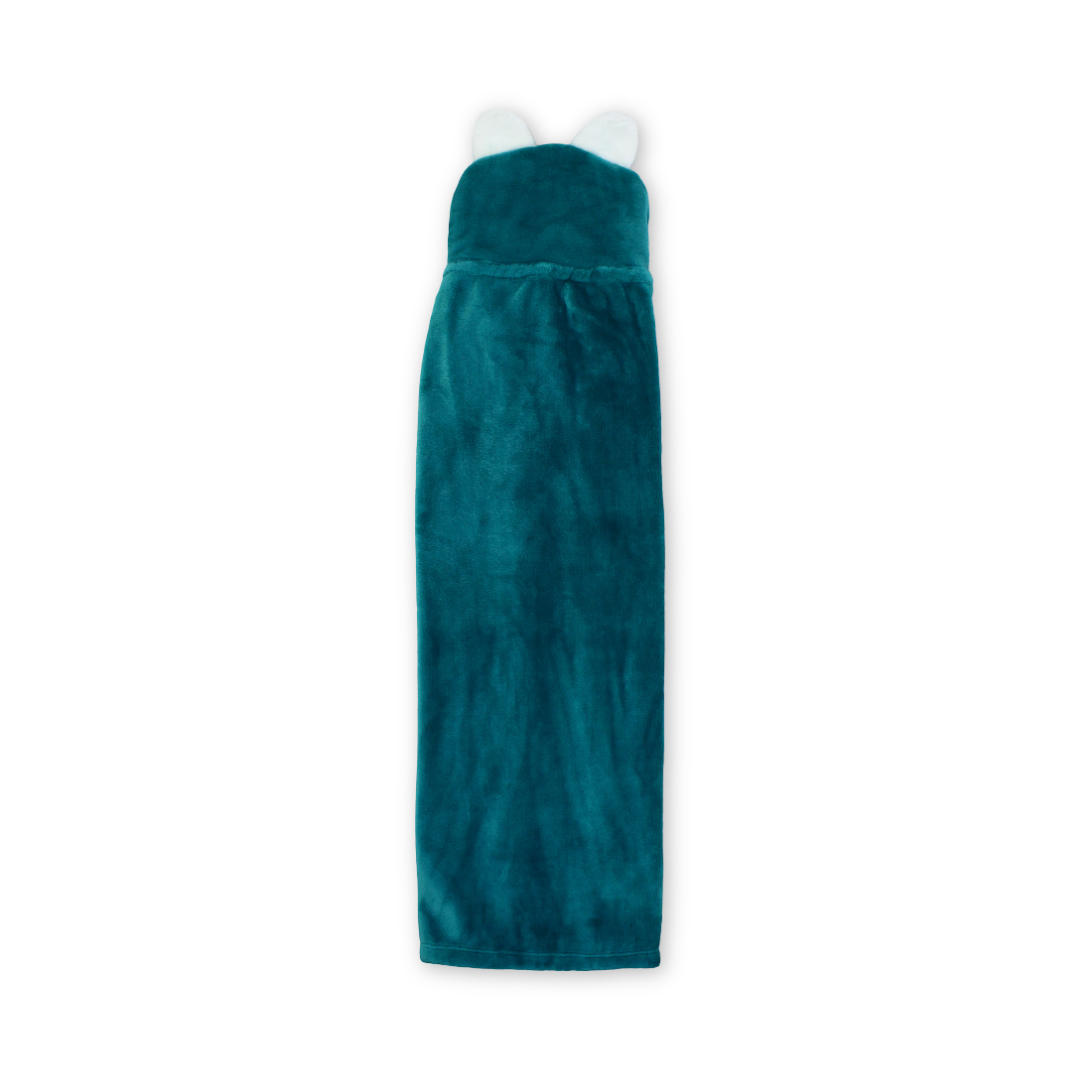 Cotton Baby Blanket – Teal with Bear Design