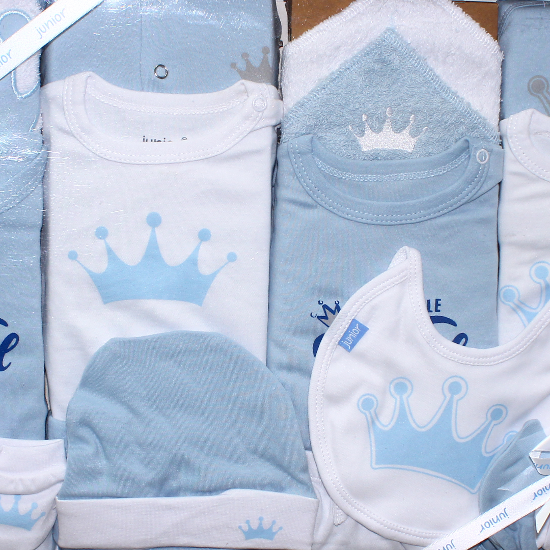 Baby Boys Cotton Gift Clothes Box – Baby Blue (20 Pcs)