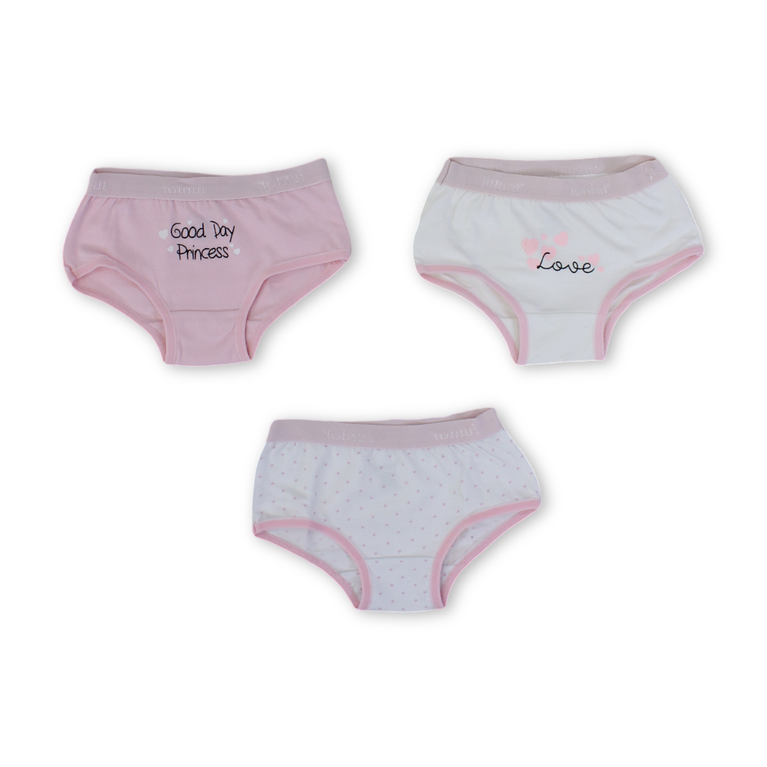 Girls Cotton Panties with Princesses Print – Pack of 3