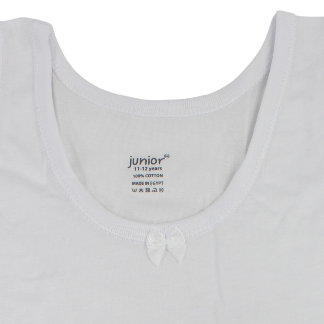 Girls Cotton Sleeveless Undershirt – White