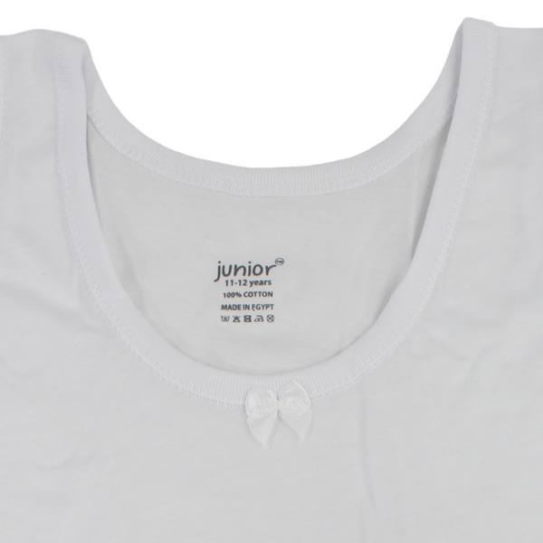 Girls Cotton Sleeveless Undershirt – White