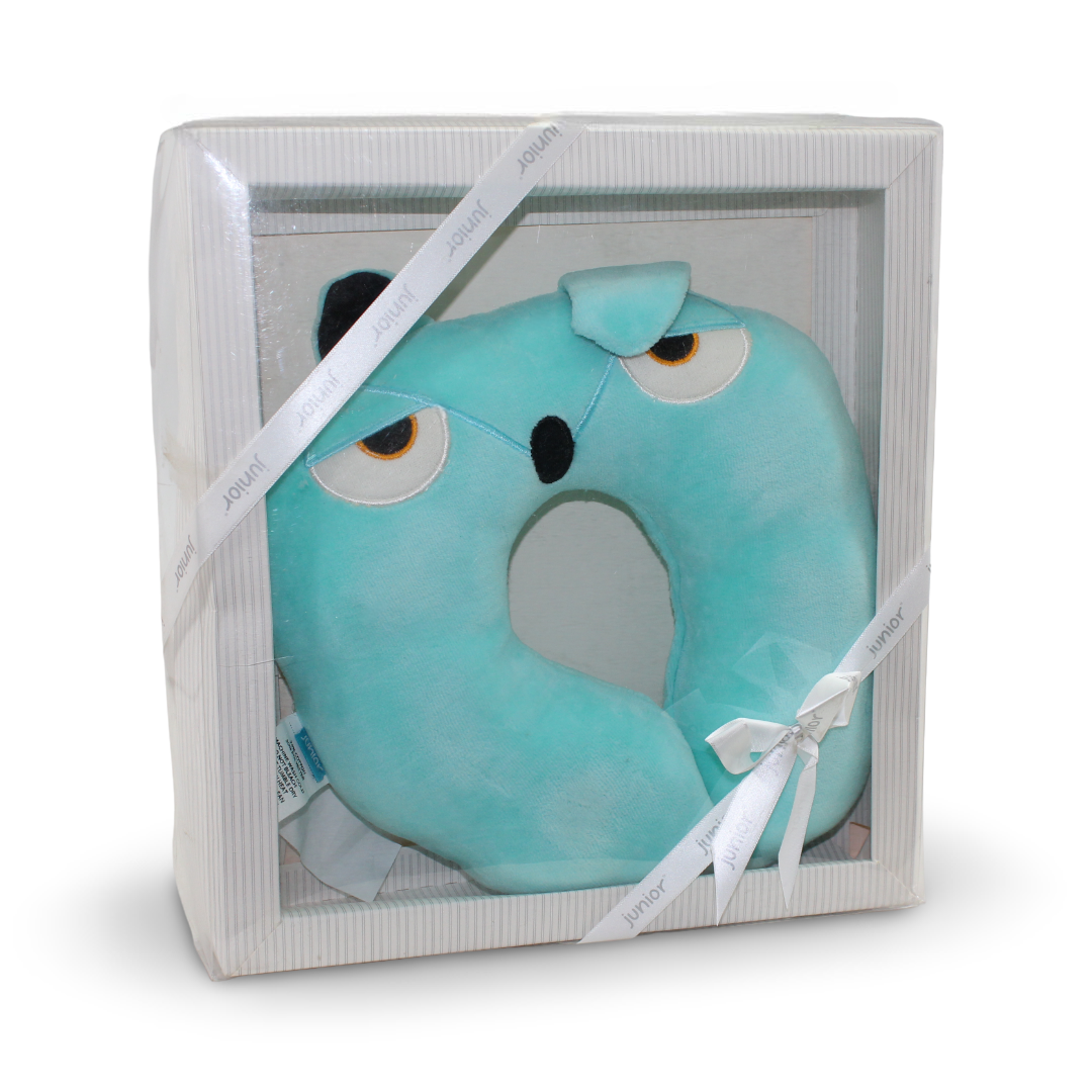 Cotton Baby Head Support Neck Pillow – Aqua Owl Design
