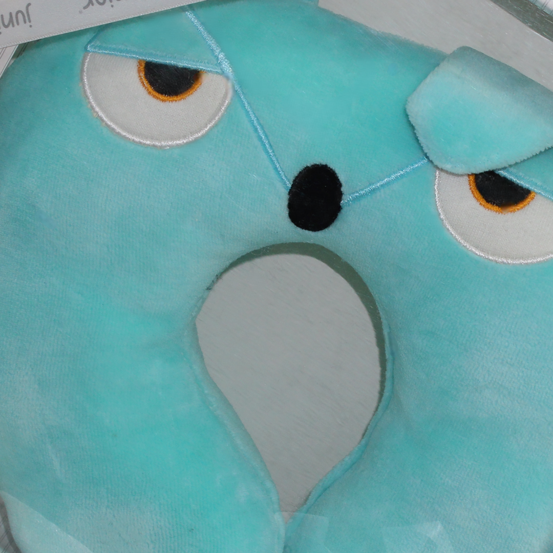 Cotton Baby Head Support Neck Pillow – Aqua Owl Design