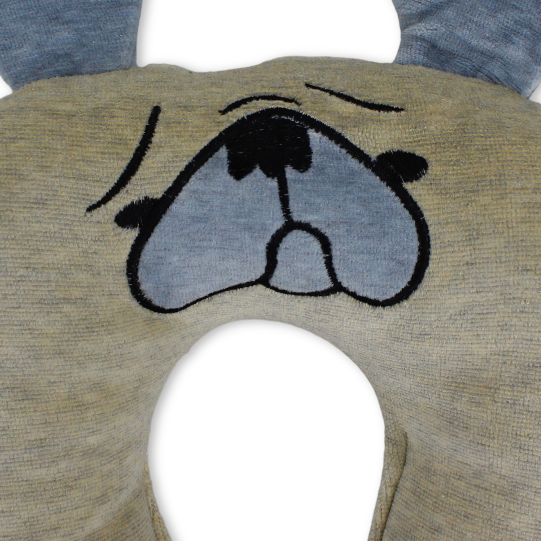 Cotton Baby Head Support Neck Pillow – Grey Dog Design