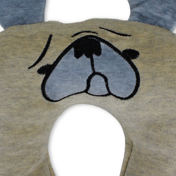 Cotton Baby Head Support Neck Pillow – Grey Dog Design