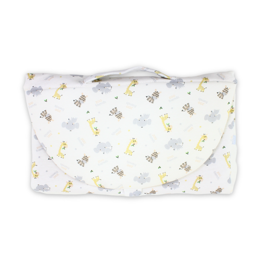 Cotton Mattress Baby – Off-White with Animals Print