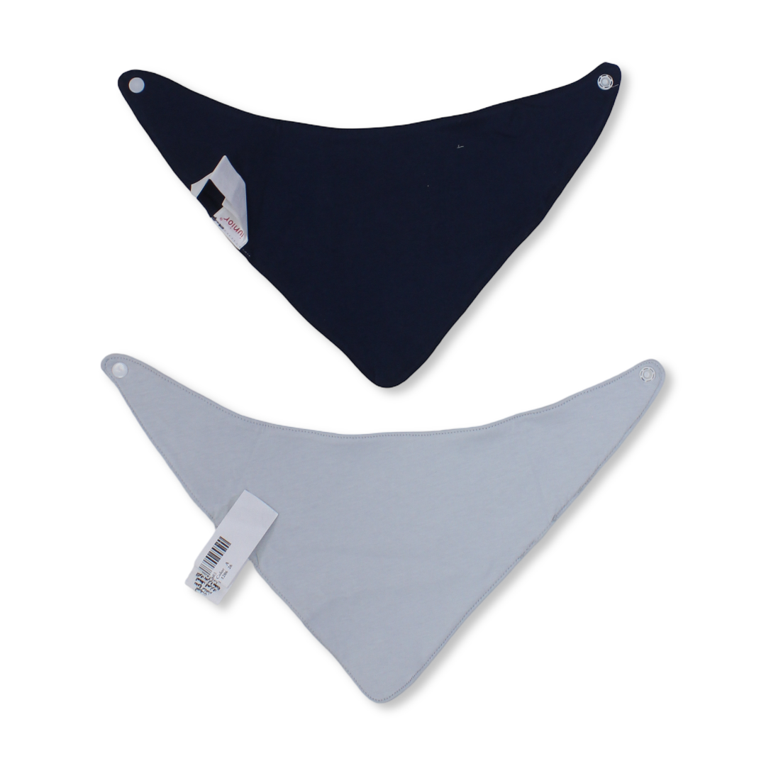 Cotton Bib – Navy & Baby Blue with "Sal" Print (2Pcs)