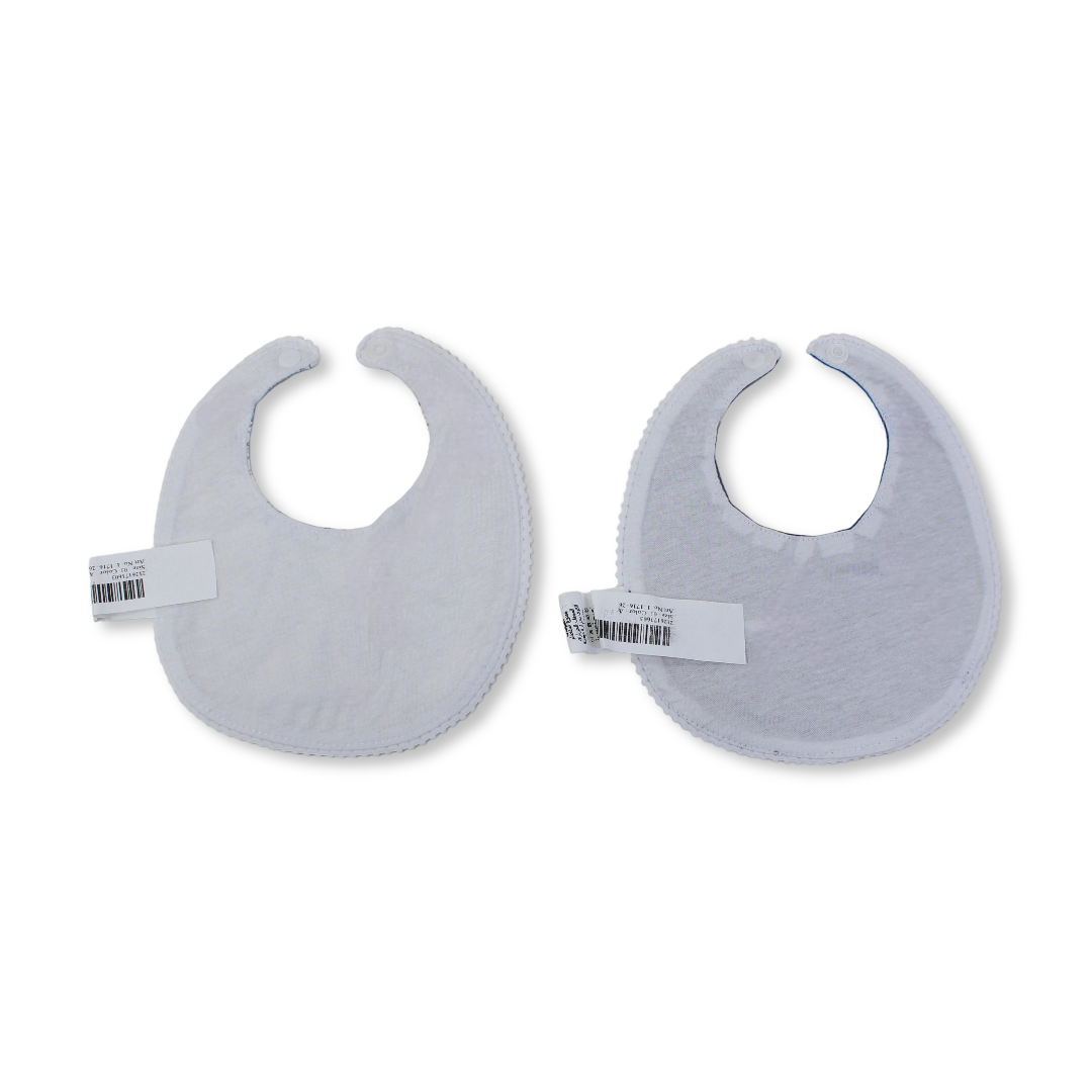 Cotton Bib – Indigo & Off-White with "Hope" Print (2Pcs)
