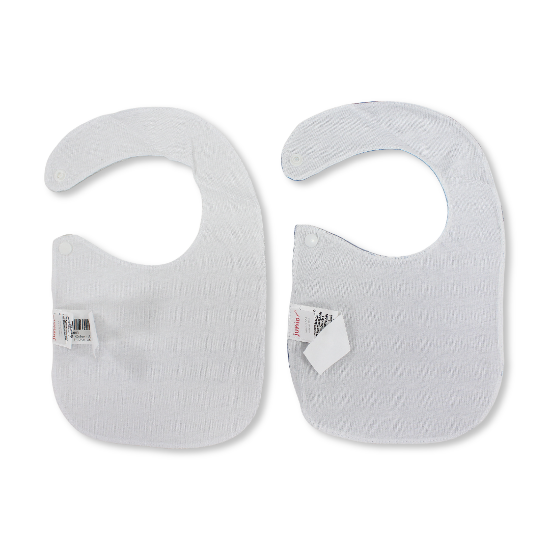 Cotton Bib Baby Blue & Grey with "Hide and Seek" Print – Pack Of 2