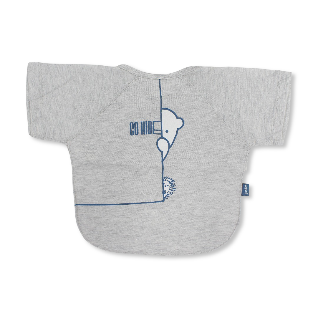 Cotton Bib – Grey with "Go Hid" Print