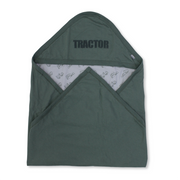 Cotton Blanket – Olive*Grey with Tractor Print