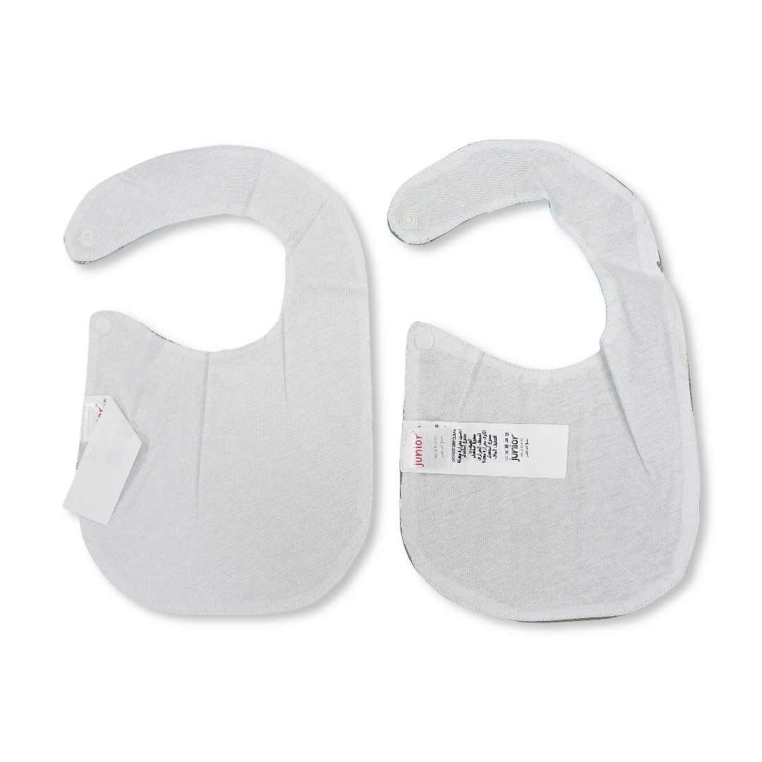 Cotton Bib Olive & Grey with Tractor Print – Pack Of 2