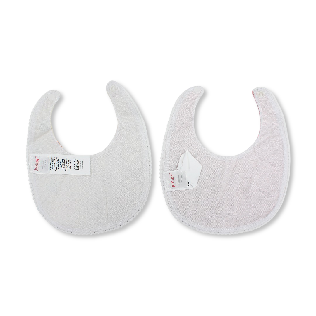 Cotton Bib Pink & Beige with "Nice To Sea You" Print – Pack Of 2
