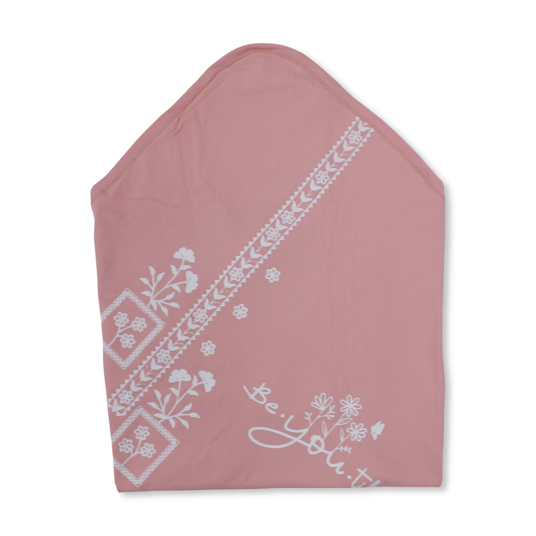 Cotton Blanket – Pink*Off-White with "Hello Summer" Print