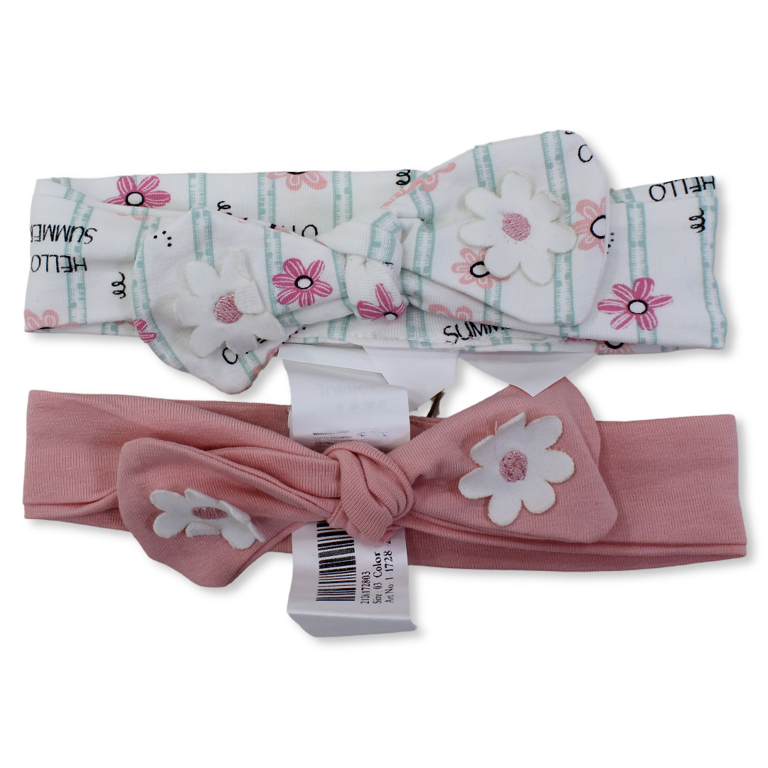 Baby Girls Cotton Pndanah – Pink & Off-White (2Pcs)