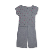 Girls Cotton Pajama – Grey with Swan Print