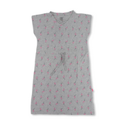 Girls Cotton Sleeveless Dress – Grey with Swan Print