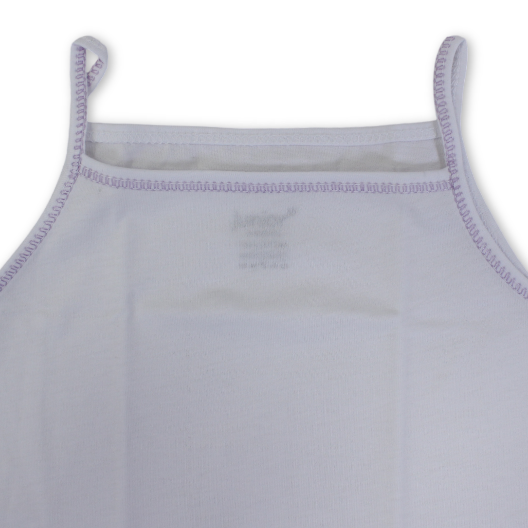 Girls Cotton Sleeveless Undershirt – White