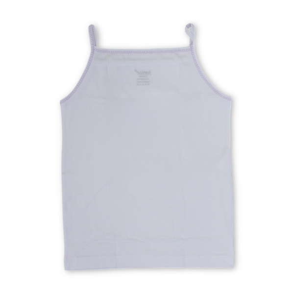 Girls Cotton Sleeveless Undershirt – White