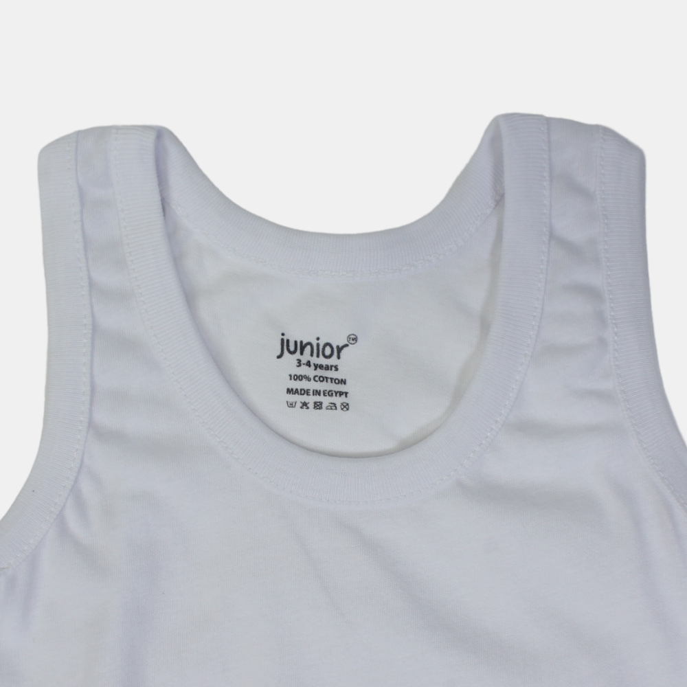 Boys Cotton Sleeveless Undershirt – White (Sporty Strap Design)