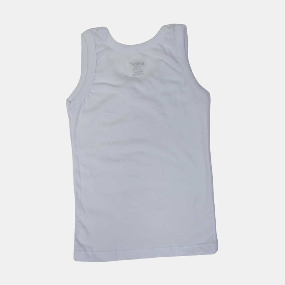 Boys Cotton Sleeveless Undershirt – White (Sporty Strap Design)