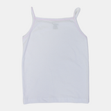 Girls' Cotton Sleeveless Undershirt – White (Thin Straps)