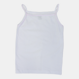 Girls' Cotton Sleeveless Undershirt – White (Thin Straps)